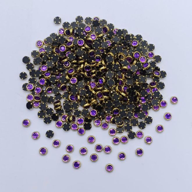 Glass 3mm round - Purple