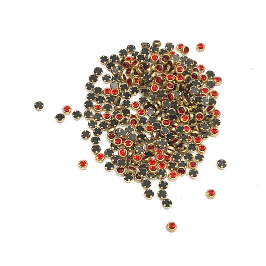 Glass 3mm round - Red