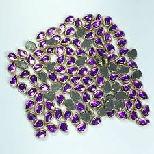 Drop shape glass kundans - Purple