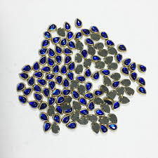 Drop shape kundans - Blue